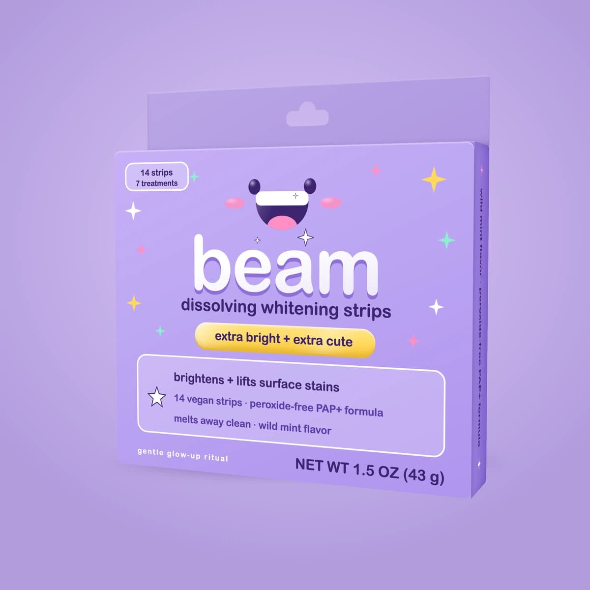 A box of beam dissolving whitening strips.